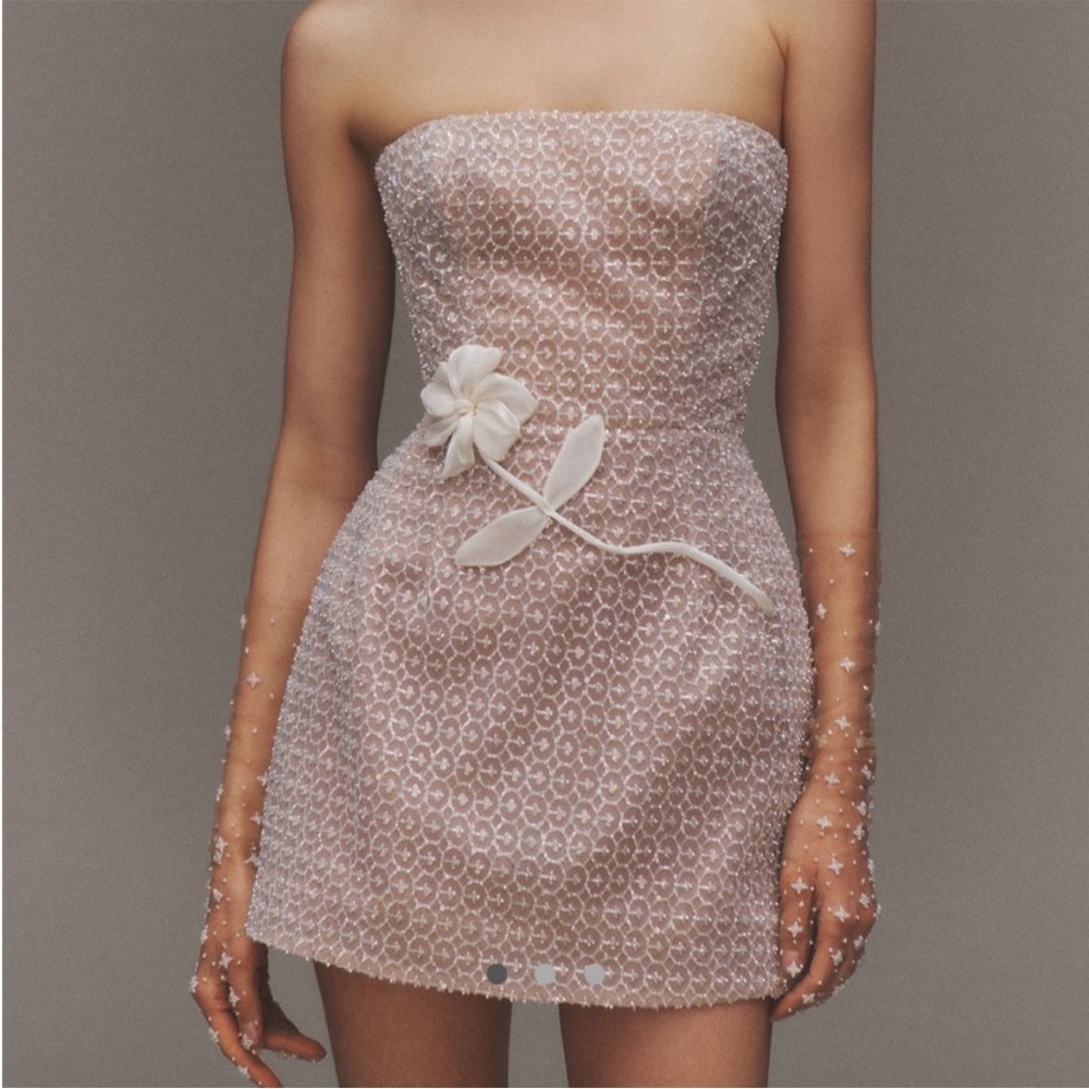 Elegant Strapless Cream Dress